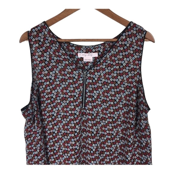 4/$45 IN EVERY STORY Black Colorful Floral Sleeveless Tank Top Curvy Plus 2X - Picture 3 of 5